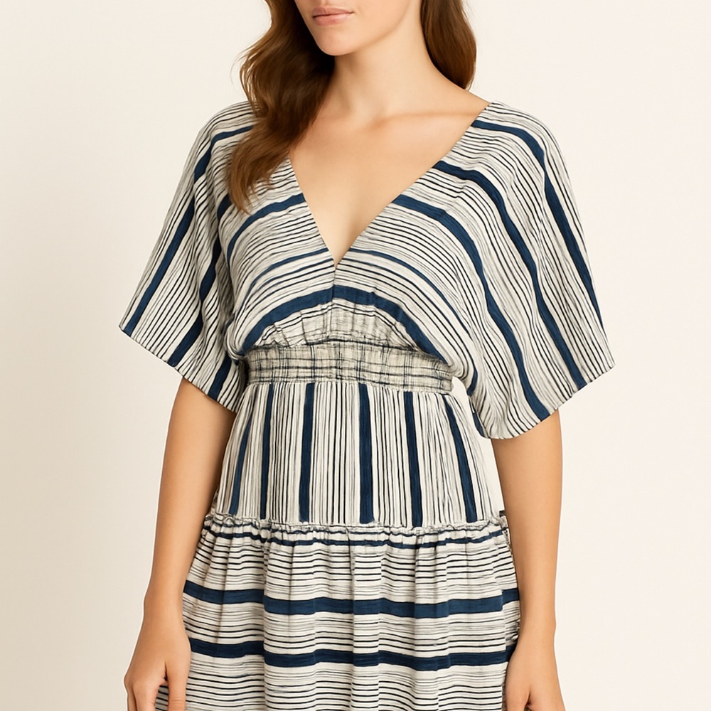 Lovestitch Navy and White Striped Top Size Small